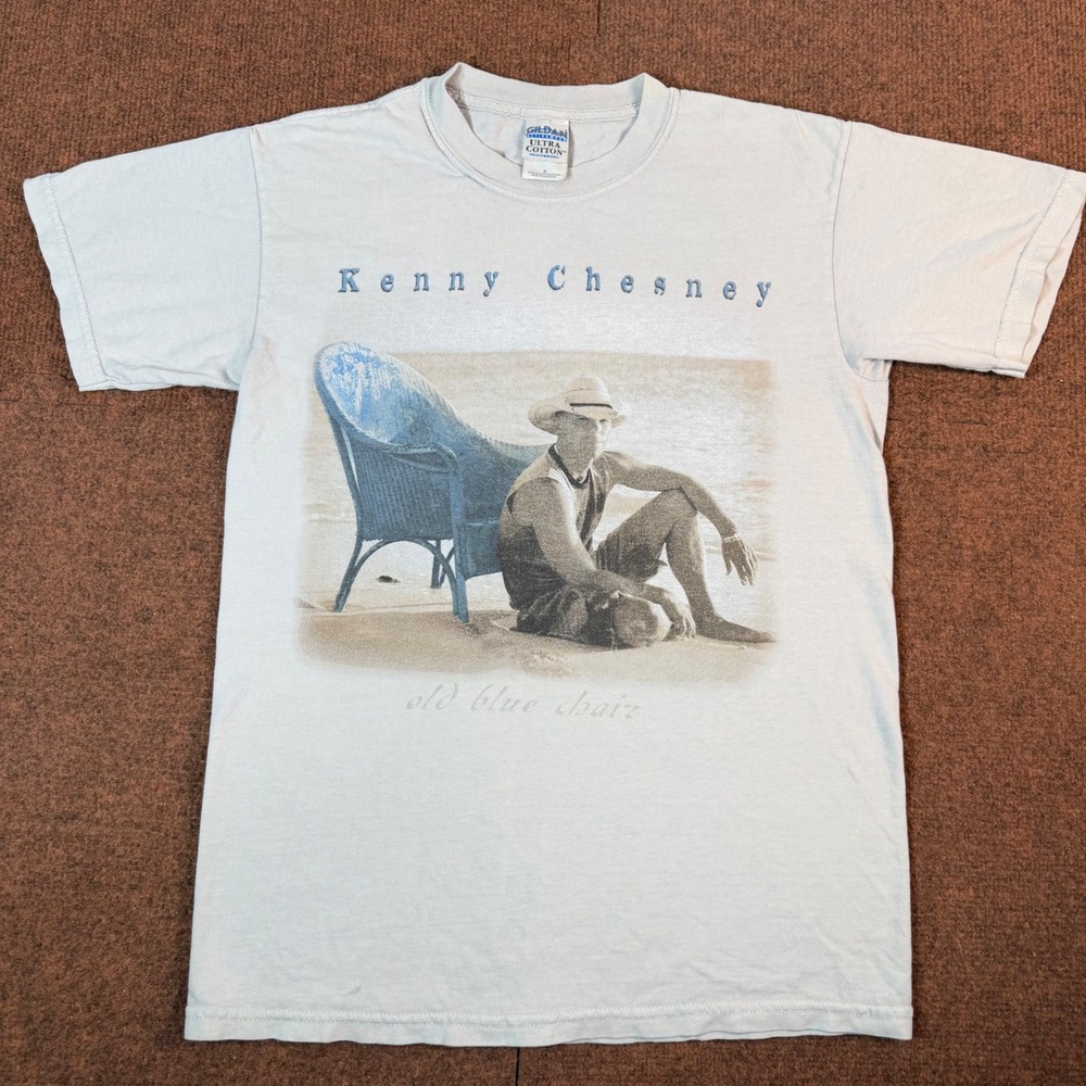 Kenny Chesney Old Blue Chair T-Shirt Mens Small Blue Graphic Country Music Tee